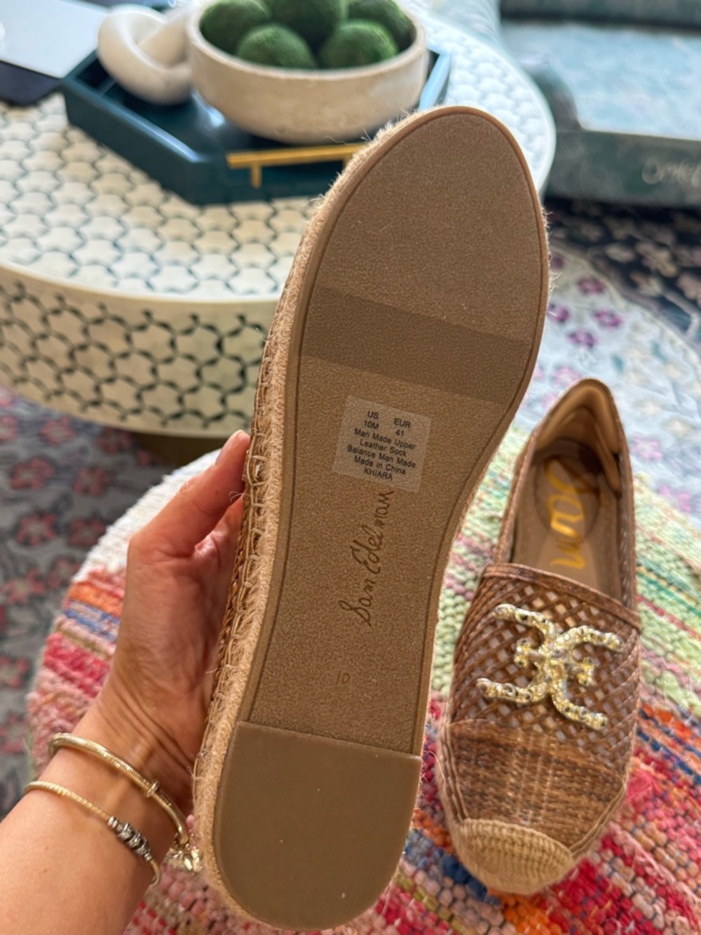 Sam Edelman’s Khiara Emblem Embellished Espadrille Flats - Picture 4 of 6